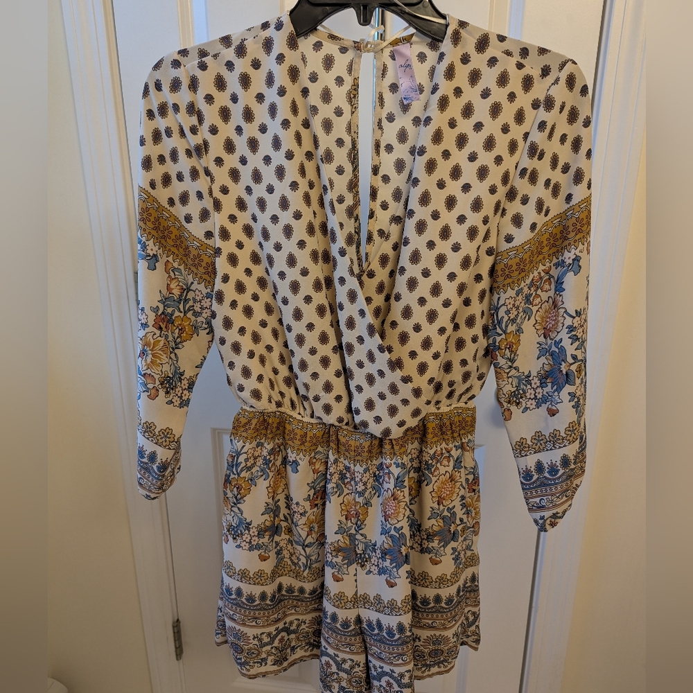 Alya Brown Tan Cowl Neck Jumpsuit with Bishop Sleeves